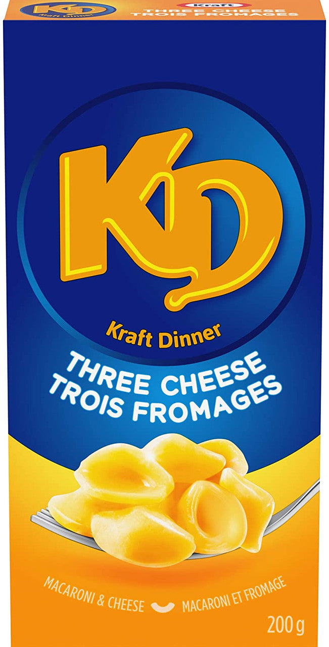 Kraft Dinner, Three Cheese, Macaroni & Cheese, 200g/7oz., {Imported from Canada}
